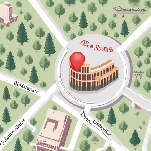 Mappa che mostra la posizione di Ali di Stoffa vicino al Colosseo a Roma.
